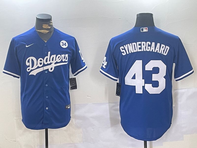 Men Los Angeles Dodgers #43 Syndergaard Blue Game 2024 Nike MLB Jersey style 11201